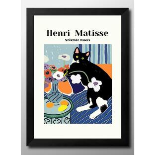アート ポスター おしゃれ 絵画 インテリア アンリ・マティス マチス 猫 ネコ ハチワレ A3サイズ 北欧 イラスト マット紙 管理ID:13675の画像