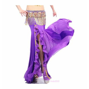 セクシー ベリーダンス 衣装 Falbalas slit ドレス スカート 9 カラー コスチューム ダンス 衣装 発表会の画像