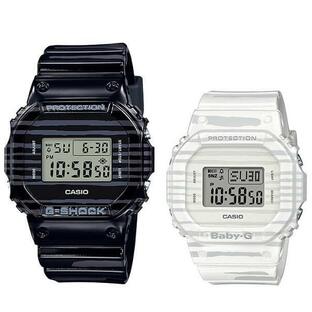 ラバコレ ラバーズコレクション 2019 サマー限定モデル ペア G-SHOCK BABY-G カシオ CASIO 逆輸入海外モデル デジタル 腕時計 ブラック ホワイト SLV-19B-1の画像