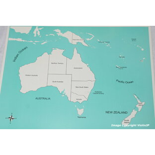モンテッソーリ オセアニア・オーストラリア地図パズル #2 Montessori Puzzle Map of Oceania Australia 知育玩具の画像