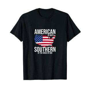 サザン・バイ・ザ・グレース・オブ・ゴッドアメリカン・バイ・バース・サウスランドの地図 Tシャツの画像