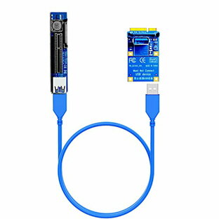 GLOTRENDS Mini PCI-E エクステンションケーブル(長さ:60cm)、ミニPCI-E延長ケーブル、ミニPCI-E to PCI-E X4ライザーケーブル、PCIe WiFiカード用、M.2 PCIeカード、ファイヤワイヤーカード(Firewire カード)、 USB PCIeカードとサウンドカードなどのに対応(UEX105)の画像