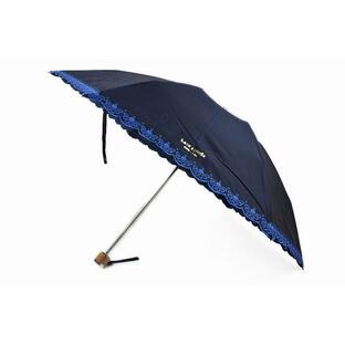 ケイトスペード ニューヨーク 日傘 折りたたみ 傘 レディース ブランド フラワー スカラップ 刺繍 ネイビー 50cm UVの画像