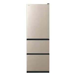 日立 冷蔵庫 幅60cm 375L ライトゴールド R-V38SVL N 3ドア 左開き まんなか野菜室 シンプルデザインの画像