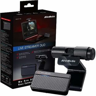 AVerMedia Live Streamer Duo フルHDゲームキャプチャ― ストリーミング配信 スタートキット フルHD対応 ゲームキャプチャ + Webカメラセット (英語パッケージ・日本国内メーカー保証付き) BO311D DV900の画像