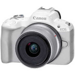 キヤノン CANON ミラーレス一眼カメラ EOS R50 RF-S18-45 IS STMレンズキット ホワイトの画像