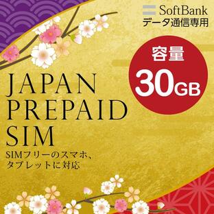 プリペイドSIM 大容量 30GB softbank プリペイド SIM card 日本 プリペイドSIMカード マルチカットSIM MicroSIM NanoSIM ソフトバンク 携帯 WIFI SIMフリーの画像
