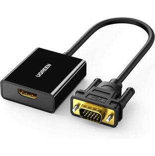 UGREEN HDMI(メス)to VGA（オス）アダプタ HDMI 変換 VGA （逆方向に非対応）音声出力 HDCP対応 1080P ビデオ変換アダプ【For TV Stick/Chromecast/Rasberry Pi//TV Boxに対応】の画像