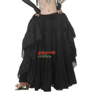 女性のベリーダンススカート、25ヤードの部族ジプシーダンサースイングダンススカート、L37.79インチの衣装の画像