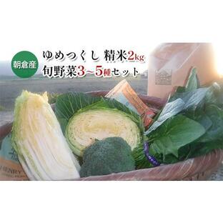 ふるさと納税 米 2kg 季節野菜 セット 精米 ゆめつくし 福岡県朝倉市の画像