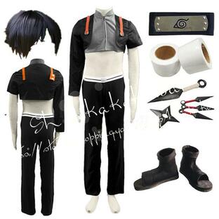 子供用 大人用 ナルト NARUTO 風 疾風伝 サイ コスプレ衣装 ウィッグ 靴 コスチューム 演出服 cosplay 変装 仮装 撮影 祭りの画像