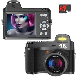Vmotal デジタルカメラ 4K 48MP 写真 4K ビデオ 60FPS 3インチIPSスクリーン/18倍ズーム/タイムラプス/スローモーション/オートフォーカス/マニュアルフォーカスの画像