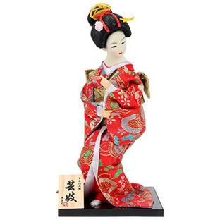 ledmomo 日本人形 舞踊 舞妓 和風人形 お土産 置物 外国人へのプレセント 着物人形 芸者人形モデル オリエンタルドールの画像