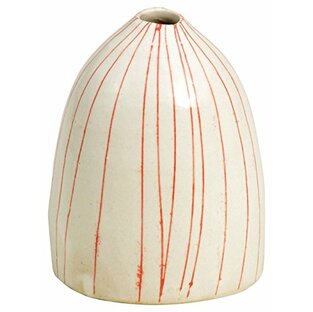 信楽焼 へちもん 花瓶 フラワーベース 一輪挿し 白 赤十草 陶器 MR-ミニ051の画像