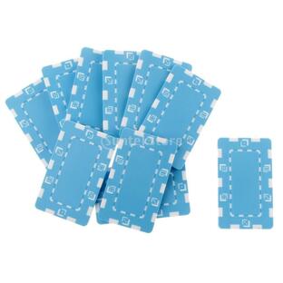 麻雀＆テキサスポーカー用 セラミックポーカーチップ 長方形 10枚入り - ライトブルーの画像