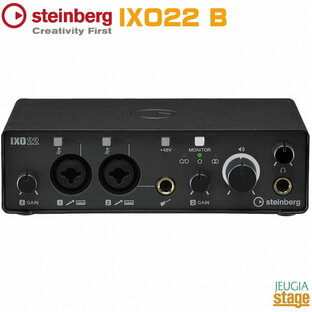 【新製品】Steinberg IXO22 BUSB Audio Interface Blackスタインバーグ USBオーディオインターフェース ブラック【Stage-Rakuten Desk Top Music】2in2out (2×XLR/TRS(Mic/Line)・1×Hi-Z) USB 2.0 Type-C 黒 ヤマハ 定番 人気の画像