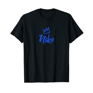 Niko the King / Blue Crown & Name for Men Niko Tシャツの画像