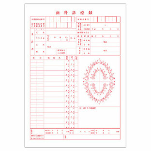 小林クリエイト 歯科診療録1号紙（A4サイズ） 赤色 1-A4AK 1袋（100枚入）の画像