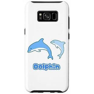 Galaxy S8+ イルカの親子 Dolphin ドルフィン【どうぶつフレンズ】水族館 海の生き物 ゆるくて かわいい 動物 イラスト スマホケースの画像