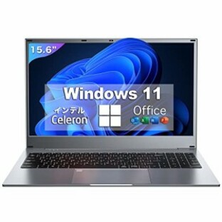パソコン ノート office付き 15.6インチ Win11搭載 薄型ノート PC 高性能CPU インテル Celeron N4000 /1.1GHz～2.6 GHz /メモリー:8GB/高の画像