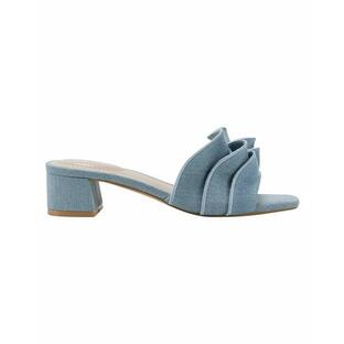 バンドリーノ サンダル シューズ レディース Women's Rista Ruffle Detail Dress Slide Sandals Blue Denim- Textileの画像
