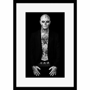 BW:Rick Genest/リック・ジェネスト/Zombie Boy/ゾンビボーイ/刺青タトゥーモデル/モノクロ写真フレーム-8(white mat/ホワイトマット)の画像