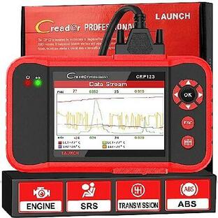 Launch CRP123 OBD2故障診断機 エンジン トランスミッション ABS SRS エラーコードの読取と消去 スキャンツール 永久無費用でアップデート ＆ 日本語表示できの画像