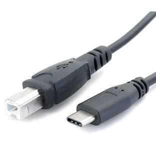 OTG対応 USB2.0ケーブル B - Type-C 1.0m 《ブラック》(定形外郵便、代引不可、送料別商品)の画像