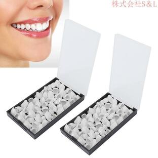 2箱/ 120個ポーセレンデンタルテンポラリークラウンフロントティースフェイクティースベニアポーセレンティースを保護するための歯の交換キットの画像