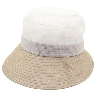 オーガンジー 2263202 ベージュ レディース 婦人 帽子 ハット UVカット サイズ調節可 オシャレ 母の日 シルク 絹 UVケア 紫外線対策 ネット通販 春夏の画像
