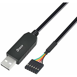 USB TTL シリアル 変換 ケーブル 5V 1.8m FTDI チップセット 6ピン 2.54mm ピッチ メス コネクタ FT232RL USB UART シリアル コ ...の画像