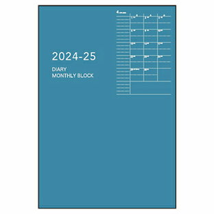 ダイゴー 手帳 2024年4月始まり アポイント 1ヶ月ブロック 薄型 A5対応 ブルー E9327の画像