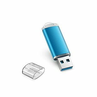 USBメモリ128GB USB3.0フラッシュメモリー キャップ式 高速データ転送フラッシュドライブ (ブルー)の画像