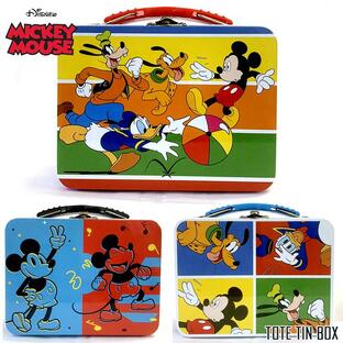 トランク缶 ディズニー ミッキーマウス おもちゃ入れ 缶 キャラクター キャリーボックス ブリキ アンティーク スチール 缶の画像