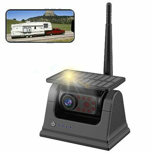 OBEST ワイヤレスバックカメラ 1080P 無線 充電式トラックカメラ 150°超広角 超暗視機能 リアカメラ 磁気台座 ソーラー ANDROID IPHONE 携帯電話に対応 IP68防水 トレーラー RV トラック車に対応の画像