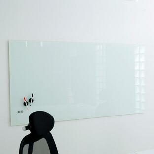 LOWYA プロジェクター対応 ホワイトボード ガラス ガラスボード 壁掛け ガラス製 スクリーン ウォールボード 壁面 オフィス 会議室 強化ガラス マグネット 磁石 メモ 170x80cmの画像