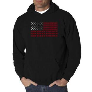 エルエーポップアート メンズ Tシャツ トップス God Bless America - Men's Word Art Hooded Sweatshirtの画像