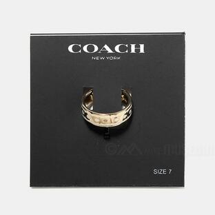 COACH コーチ 指輪 リング ラインストーン モノグラム バイカラー レディース 37408102の画像