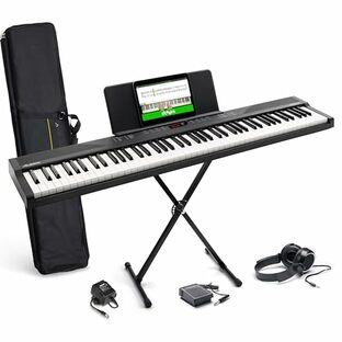 Alesis 電子ピアノ 88鍵盤 フルサイズ鍵盤 初心者向けピアノレッスン付属 ポータブル サステインペダル付き キャリーバッグ スタンド ヘッドホン付き スピーカー内蔵 USB-MIDI端子 480音色 Recital Playの画像