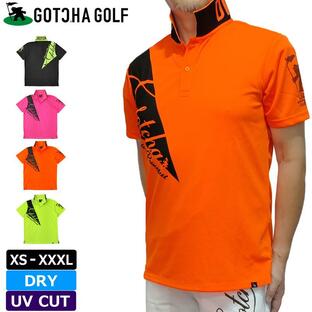 gotcha-golf ガッチャゴルフ メンズ ネオンカラー 半袖 ポロシャツ ドライメッシュ UVカット GOTCHA GOLFメール便発送 3SS2 蛍光色 ゴルフウェア JUL1 232GG1218の画像