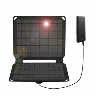 FlexSolar ソーラーパネル 10W USB出力ポート 5v 2a 小型 折りたたみ式 単結晶セル IP67 防水 停電/災害/旅行/アウトドア用 台風対策 防災グッズにも最適 iPhone/Laptop/Android各機種対応の画像