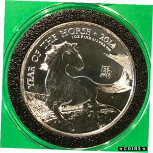 2014 イヤー オブ ザ ホース 1 トロイ オズ .999 ファイン シルバー ラウンド コレクタブル UK 2?コイン2014 Year Of The Horse 1 Troy Oz .999 Fine Silver Round Collectible UK 2? Coinの画像