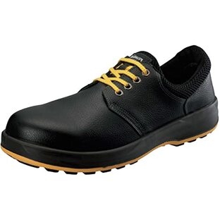 [シモン] 静電安全靴 短靴 JIS規格 耐滑 耐油 快適 軽量 クッション 黄色底 WS11静電 黒 25.0 cm 3Eの画像