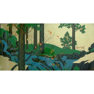 漆絵 鈴木其一の名作「夏秋渓流図」 nh78の画像