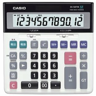 DS-120TW カシオ スタンダード電卓 税計算・加算器方式 デスクタイプ 12桁/srmの画像