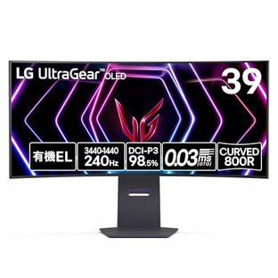 【VGP2024 Summer ゲーミング大賞】LG ゲーミング モニター UltraGear OLED 39GS95QE-B 39インチ/有機EL/21:9 曲面 ウルトラワイド(3440×1440)/240Hz/0.03ms(GTG)/VESA ClearMR 13000/DisplayHDR TRUE BLACK 400/DCI-P3 98.5%/PIP､PBP(2PBP)の画像