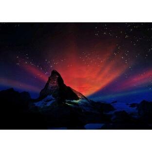 絵画風 壁紙ポスター (はがせるシール式) オーロラ 北極光 ノーザンライト マッターホルン 神秘的 キャラクロ ARR-016A1(A1版 830mm×585mm)＜日本製＞の画像