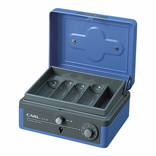 カール事務器 手提げ金庫 小型 キャッシュボックス B7 ブルー CB-8100-Bの画像