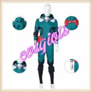 僕のヒーローアカデミア 緑谷出久コスプレ衣装 お面付 戦闘服 仮装 ハロウィン コミケ コスチューム 変身の画像
