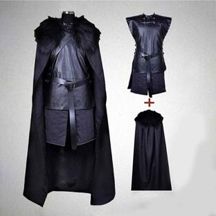 コスプレ 暗黒騎士 戦士 マント レザー 鎧 衣装 漆黒 メンズ レディース ファッション 魔界 魔王 暴君 中世 ヴィンテージ風 傭兵 騎士 ナイトの画像